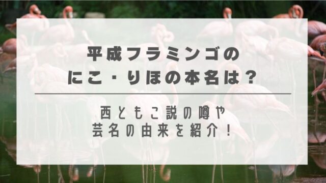 平成フラミンゴのにこ・りほの本名は？西ともこ説の噂や芸名の由来を紹介！