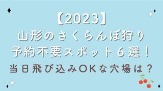 【2023】山形のさくらんぼ狩り予約不要スポット６選！当日飛び込みOKな穴場は？