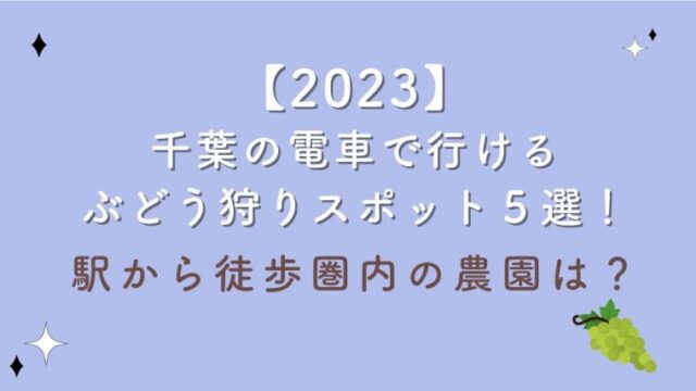 【2023】千葉の電車で行けるぶどう狩りスポット５選！駅から徒歩圏内の農園は？